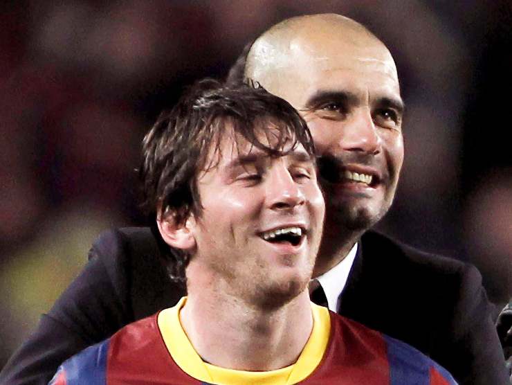 Messi e Guardiola insieme al Barcellona - credits: Ansa Foto. 23122022 MeteoWeek.com