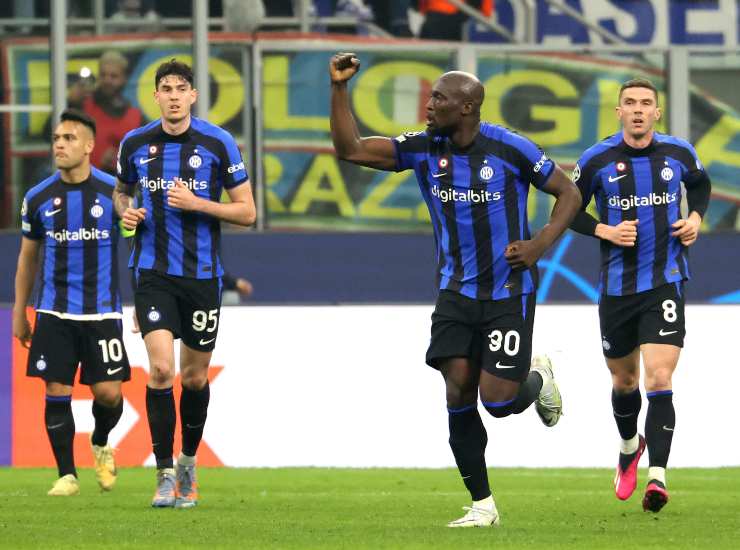 L'Inter festeggia il gol col Porto - credits: Ansa Foto. 23022023 MeteoWeek.com